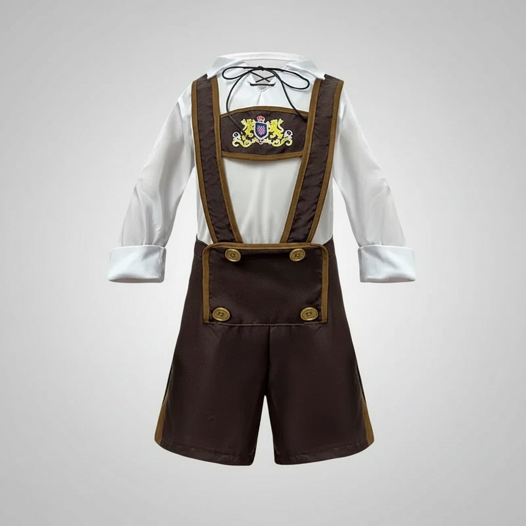 Men's Oktoberfest Costume with Lederhosen and Suspenders - Image 4