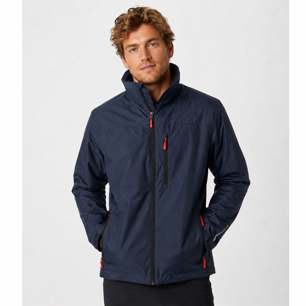 Men's Rain Jacket Lightweight Water-Resistant with Fleece-Lined Collar - Image 4