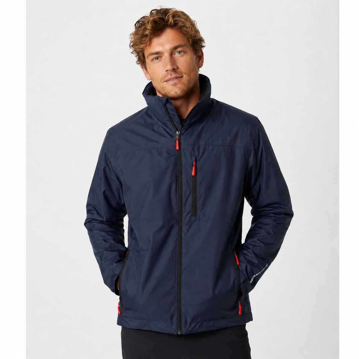 Men's Rain Jacket Lightweight Water-Resistant with Fleece-Lined Collar - Image 4