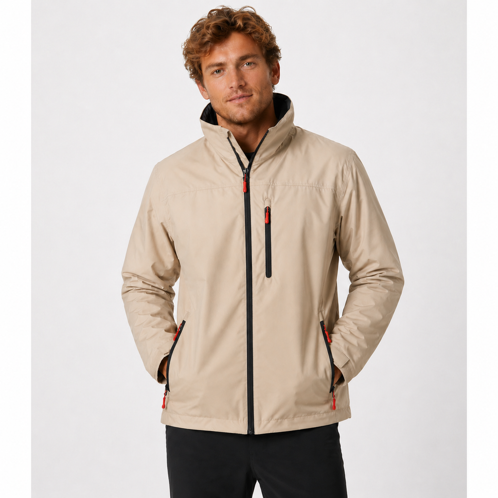 Men's Rain Jacket Lightweight Water-Resistant with Fleece-Lined Collar - Image 6