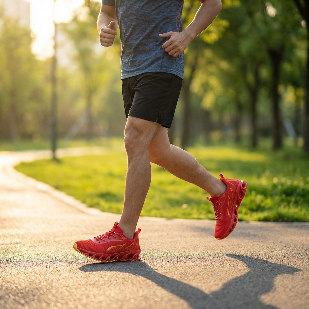 Men's Running Shoes with Breathable Mesh Padded Collar and Blade Sole Technology - Image 2