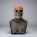 Men's Skull Mask with Skeleton Chest Bib and Creepy Latex Full Head Design for Halloween Costume - Image 1