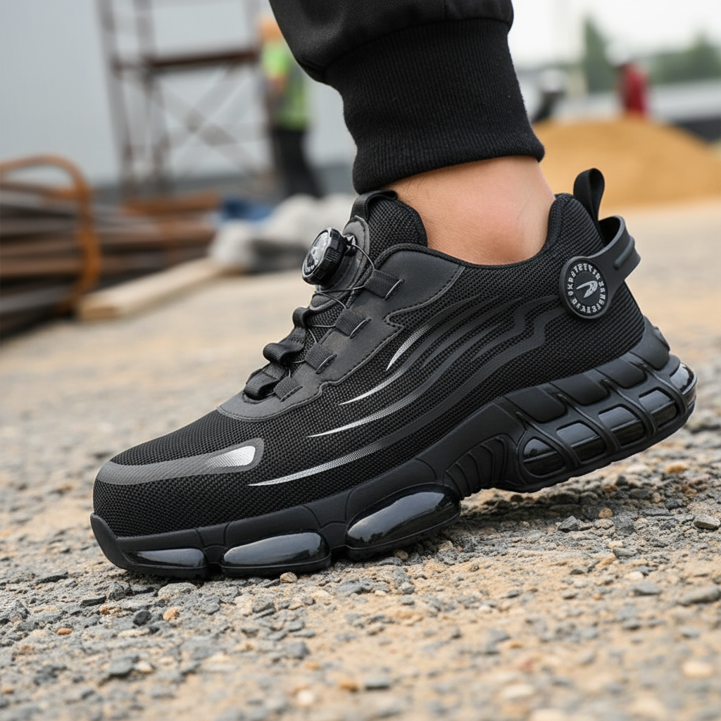 Men's Steel Toe Sneakers with Rotary Dial Laces and Reflective Stripes for Work - Image 1