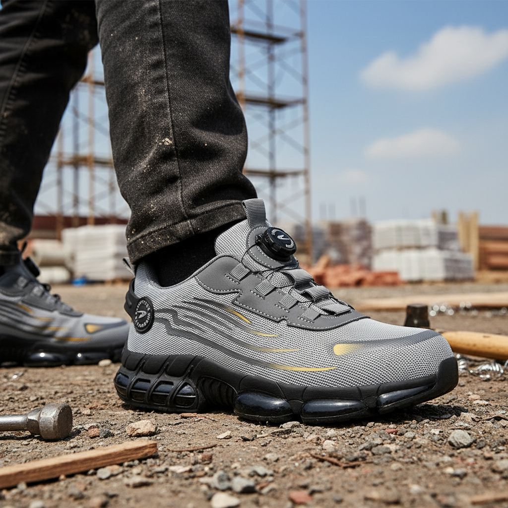 Men's Steel Toe Sneakers with Rotary Dial Laces and Reflective Stripes for Work - Image 7