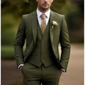 Men's Three Piece Suit with Slim Fit Single Breasted Blazer and Matching Vest - Image 1