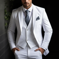 Men's Three Piece Suit with Slim Fit Single Breasted Blazer and Matching Vest - Image 11