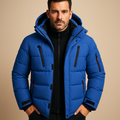 Men's Winter Jacket Puffer with Hooded Insulated Design and Zippered Pockets - Image 1