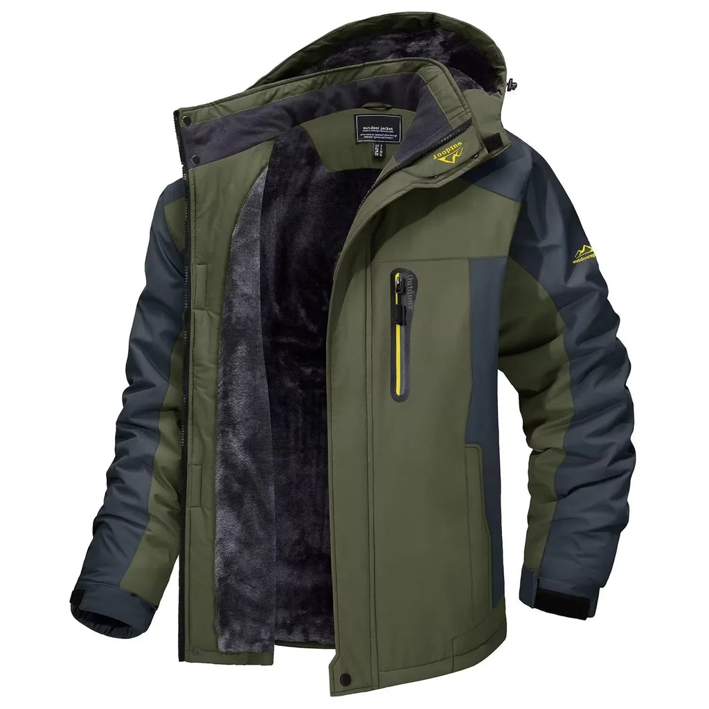 Men's Winter Jackets Waterproof Fleece Lined with Detachable Hood and Windproof Shell - Image 1