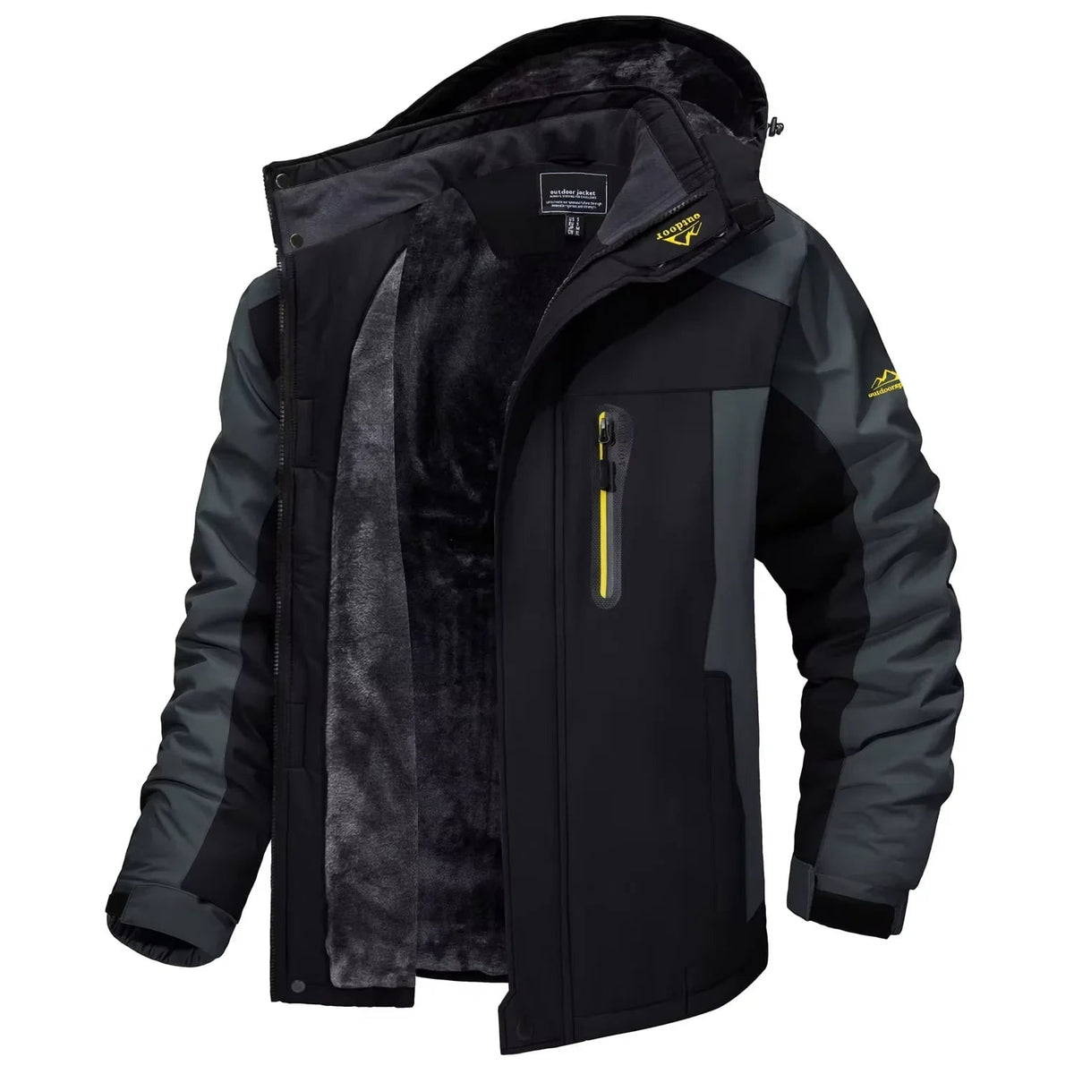 Men's Winter Jackets Waterproof Fleece Lined with Detachable Hood and Windproof Shell - Image 2