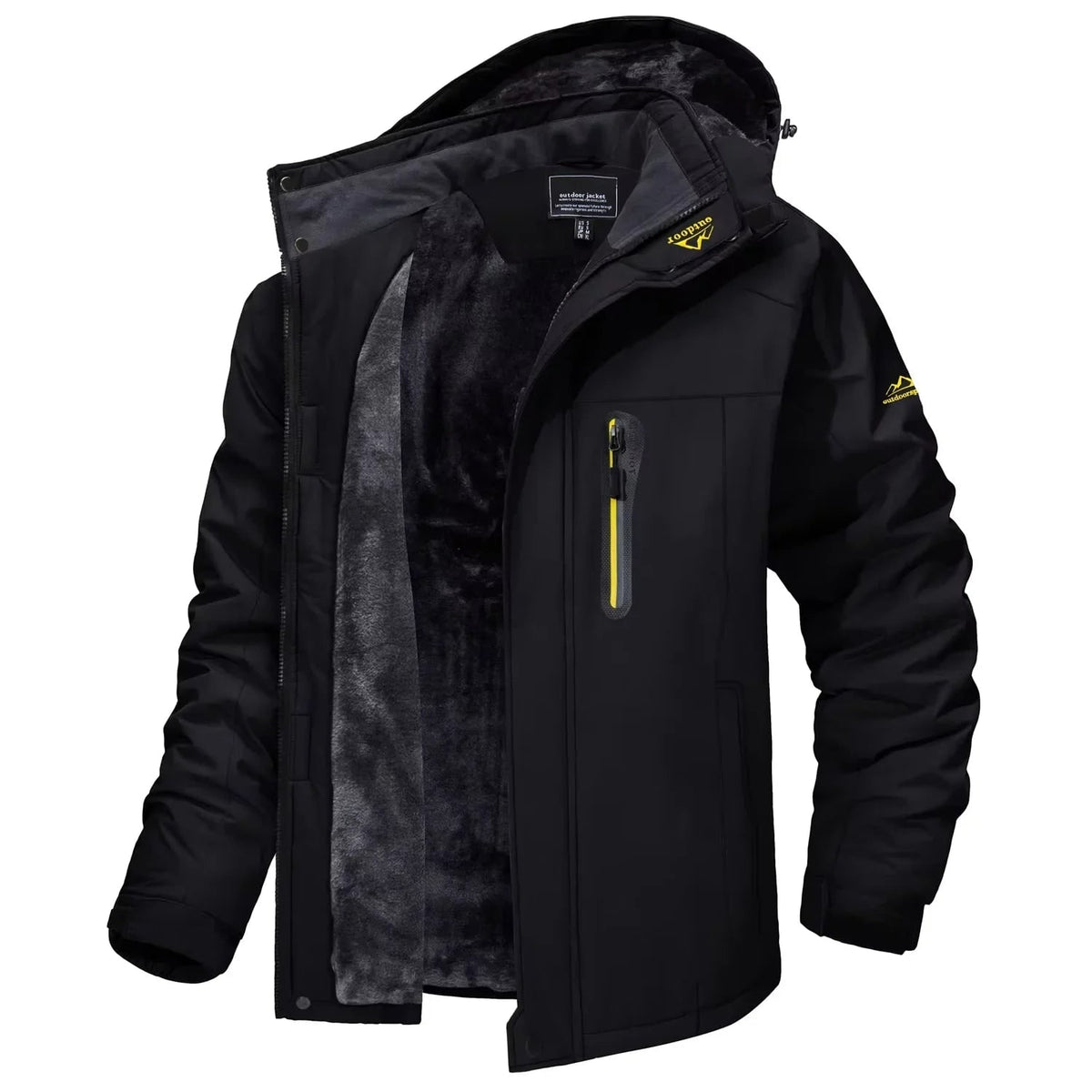 Men's Winter Jackets Waterproof Fleece Lined with Detachable Hood and Windproof Shell - Image 3