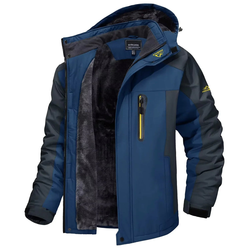 Men's Winter Jackets Waterproof Fleece Lined with Detachable Hood and Windproof Shell - Image 4