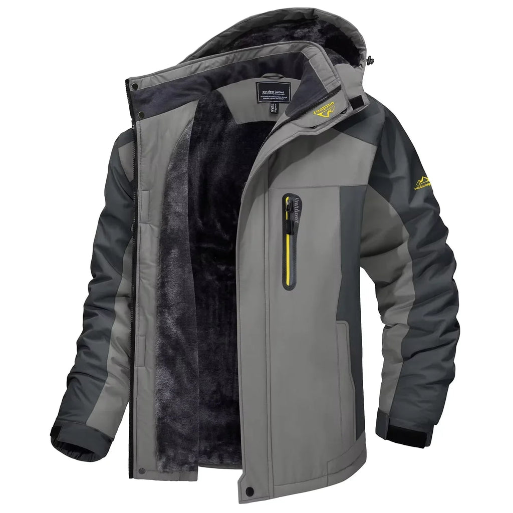 Men's Winter Jackets Waterproof Fleece Lined with Detachable Hood and Windproof Shell - Image 5