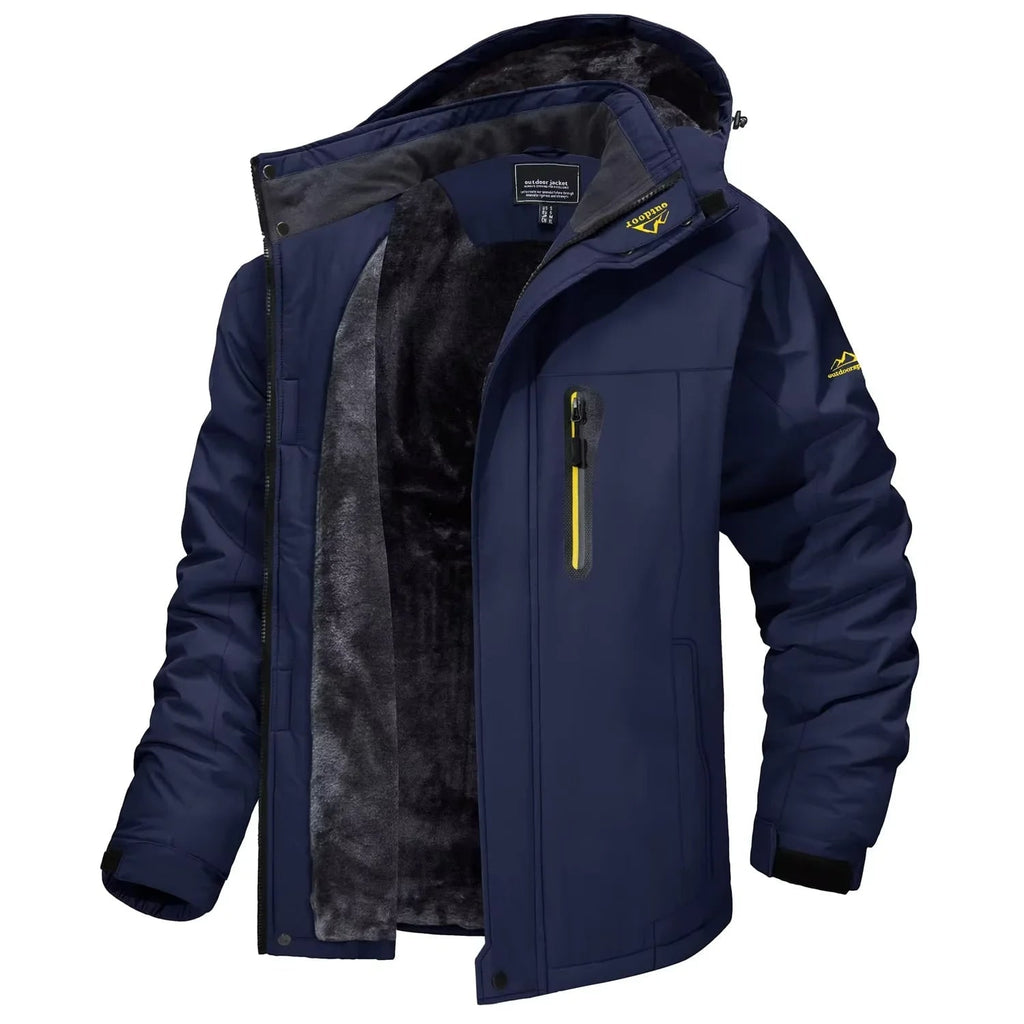 Men's Winter Jackets Waterproof Fleece Lined with Detachable Hood and Windproof Shell - Image 7