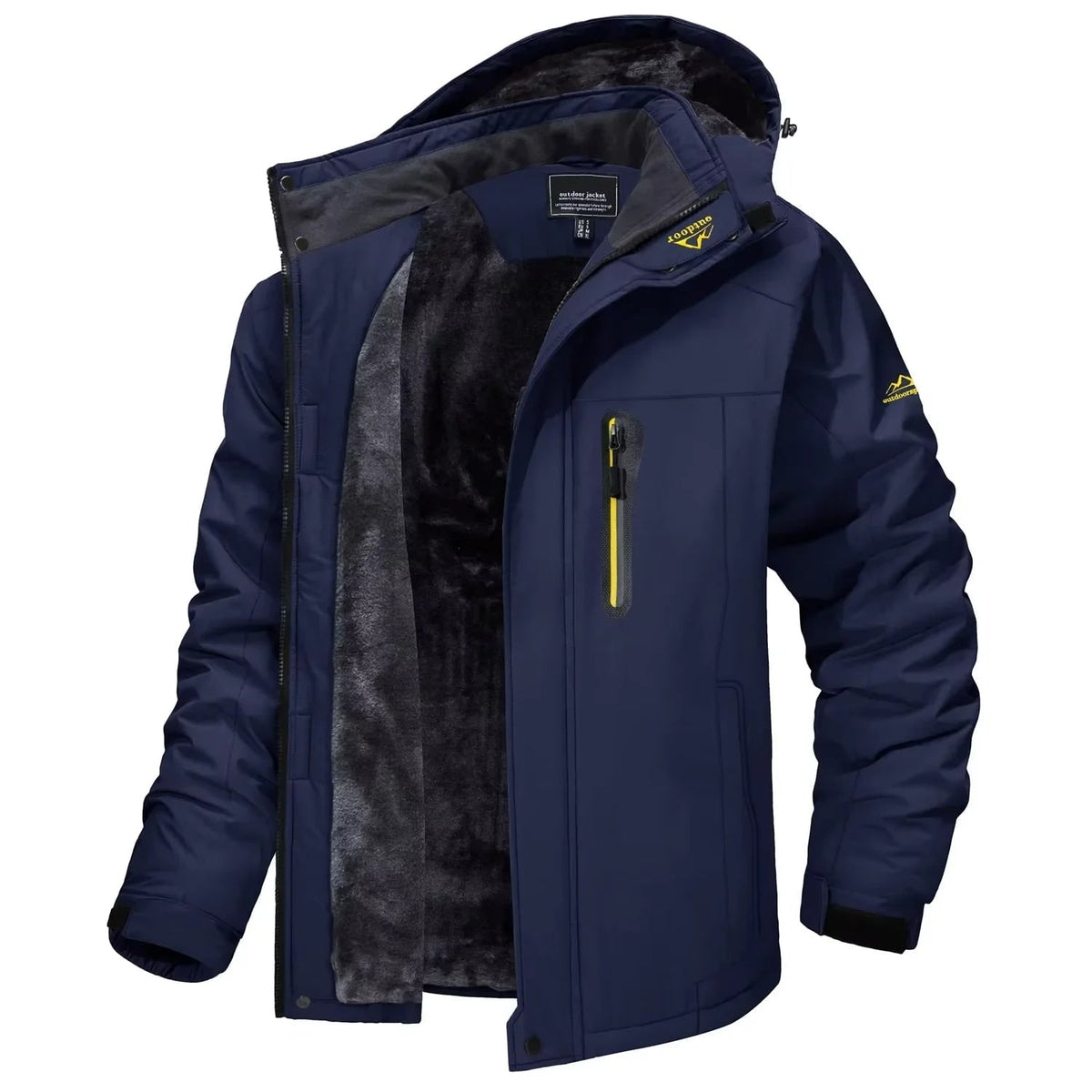 Men's Winter Jackets Waterproof Fleece Lined with Detachable Hood and Windproof Shell - Image 7