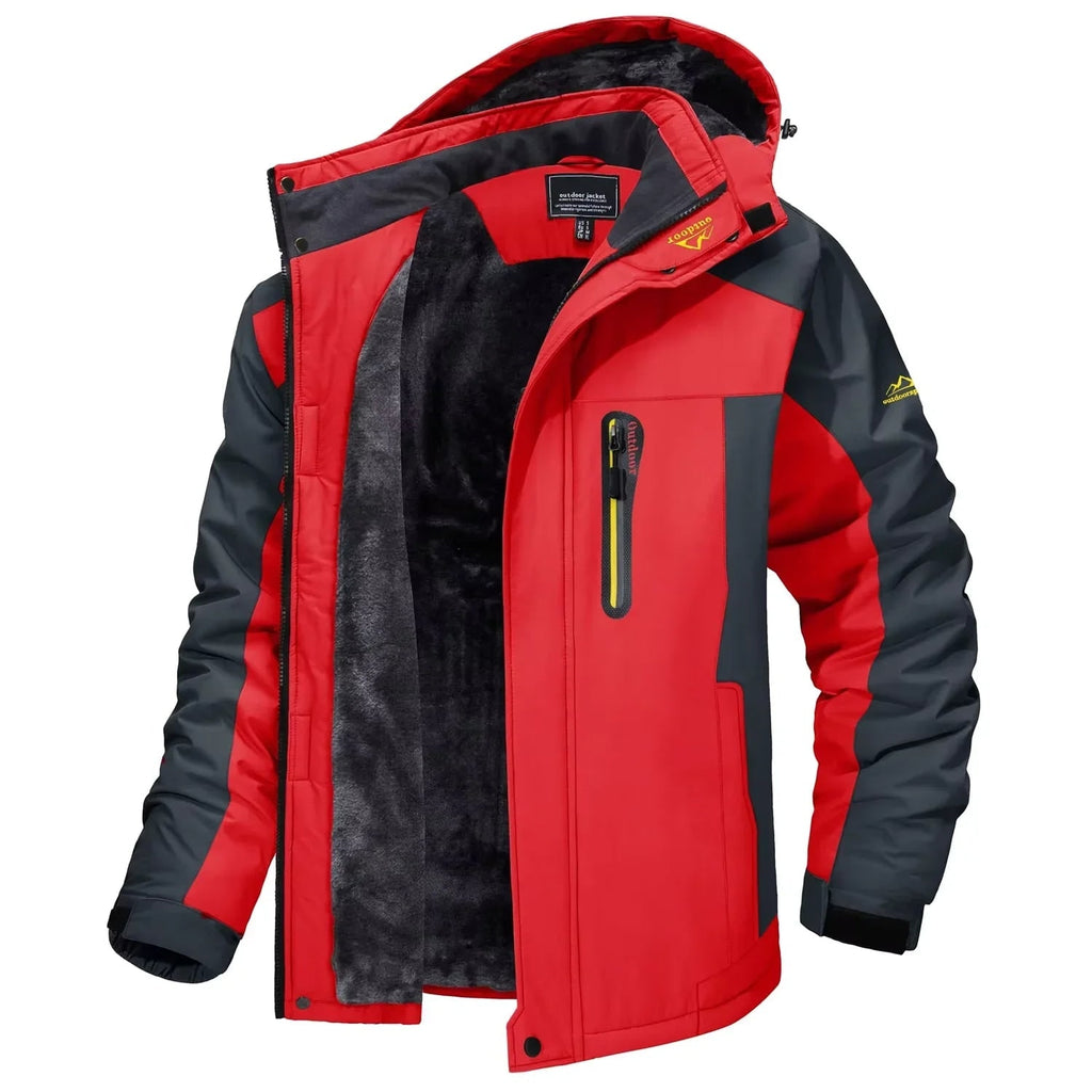 Men's Winter Jackets Waterproof Fleece Lined with Detachable Hood and Windproof Shell - Image 9