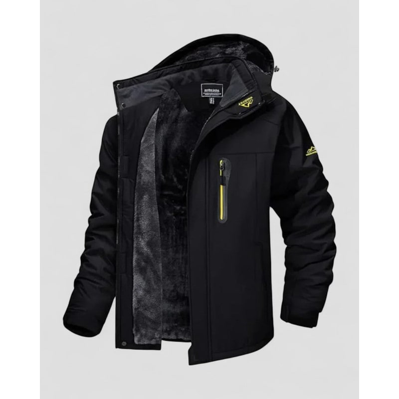 Men's Winter Jackets with Fleece Lining Hooded Design and Water-Resistant Shell - Image 1