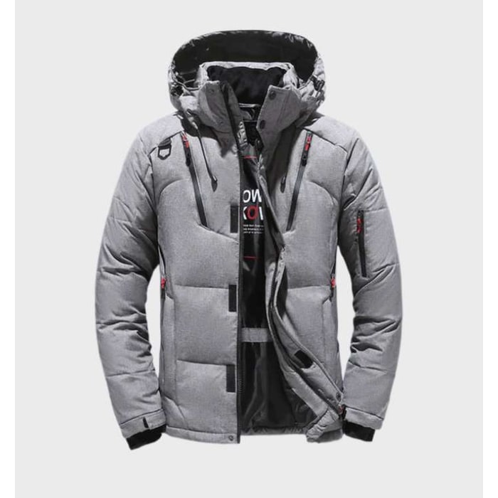 Men's Winter Jackets with Padded Quilted Construction and Hooded Windproof Design - Image 2