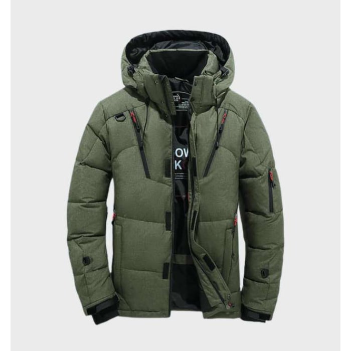 Men's Winter Jackets with Padded Quilted Construction and Hooded Windproof Design - Image 3