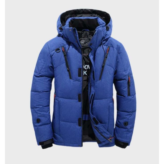 Men's Winter Jackets with Padded Quilted Construction and Hooded Windproof Design - Image 4