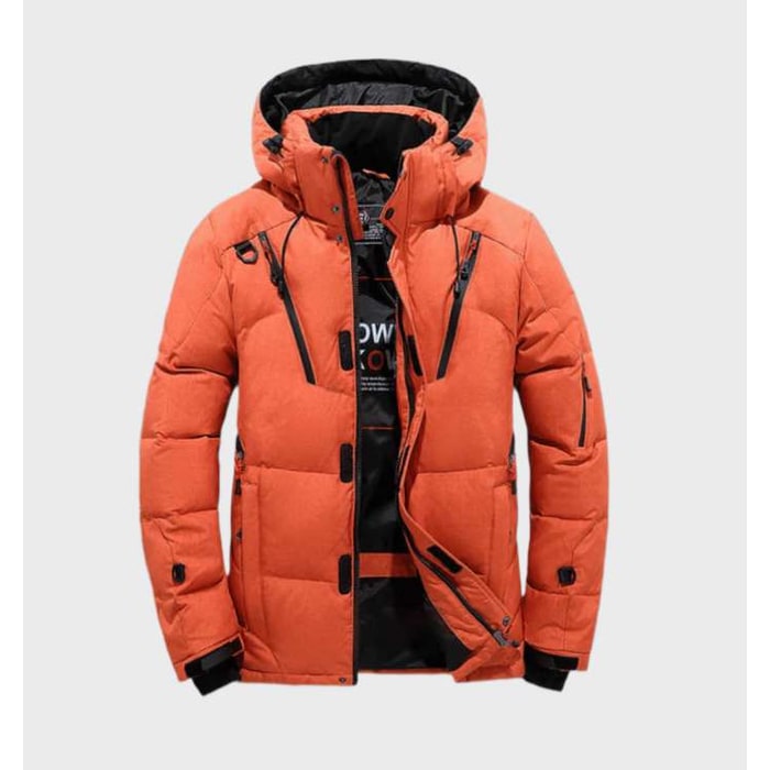 Men's Winter Jackets with Padded Quilted Construction and Hooded Windproof Design - Image 5
