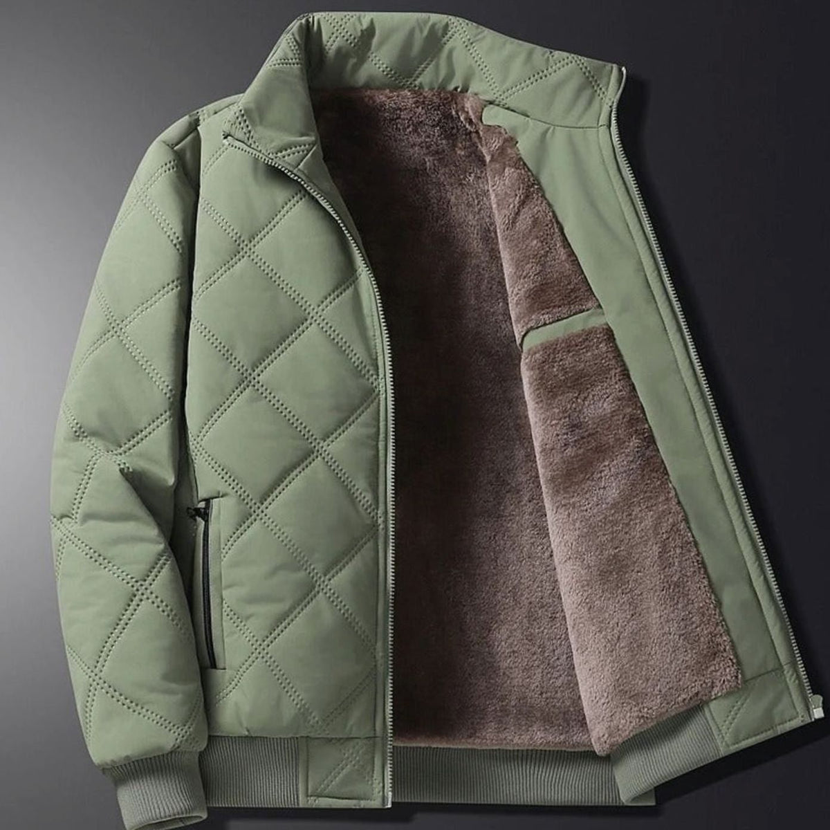 Men's Winter Jackets with Quilted Bomber Shell and Plush Fleece Lining - Image 11