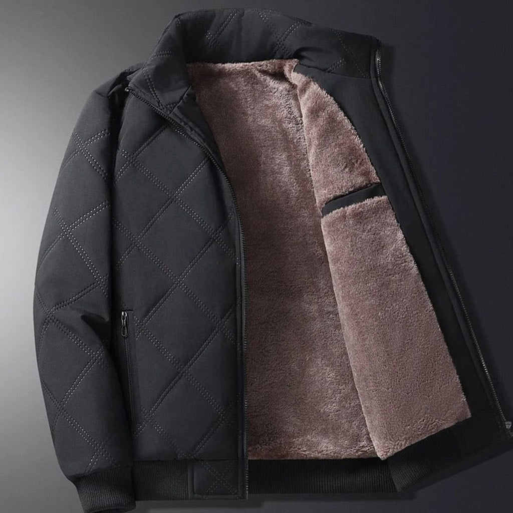 Men's Winter Jackets with Quilted Bomber Shell and Plush Fleece Lining - Image 3