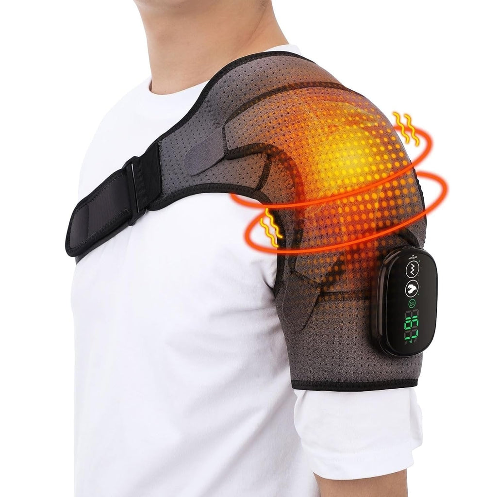 Men's Wireless Neck and Shoulder Massager with Heat and Vibration Rechargeable Digital Controller - Image 2