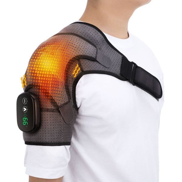Men's Wireless Neck and Shoulder Massager with Heat and Vibration Rechargeable Digital Controller - Image 6