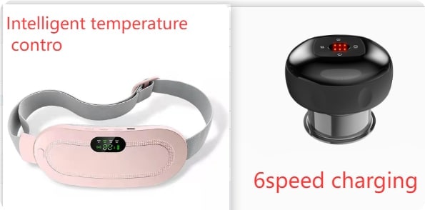 Menstrual Heating Pad Vibration Massage Electric Waist Belt and Digital Display - Image 1
