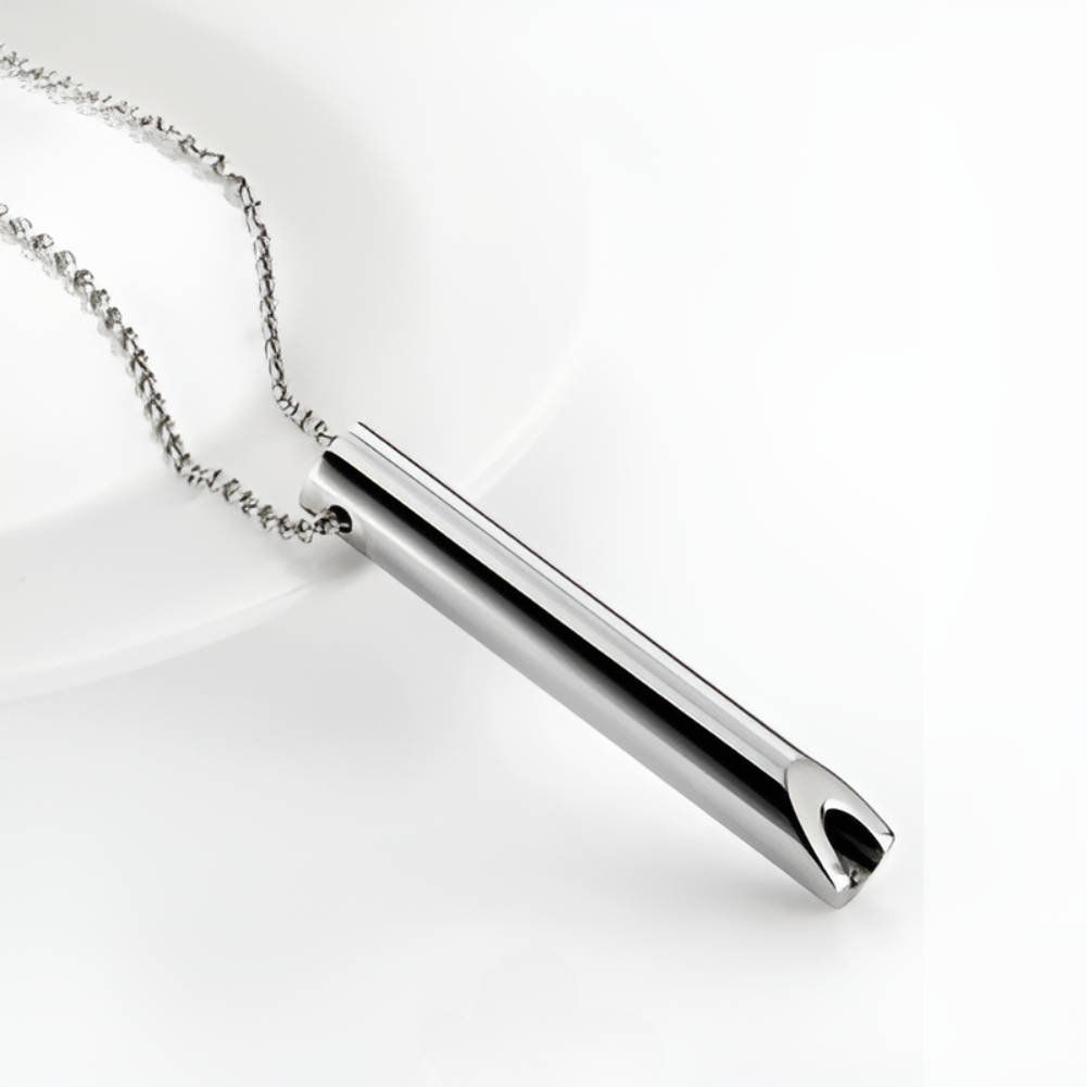 Mindfulness Breathing Necklace Pendant with Metal Chain for Stress Relief - Image 4