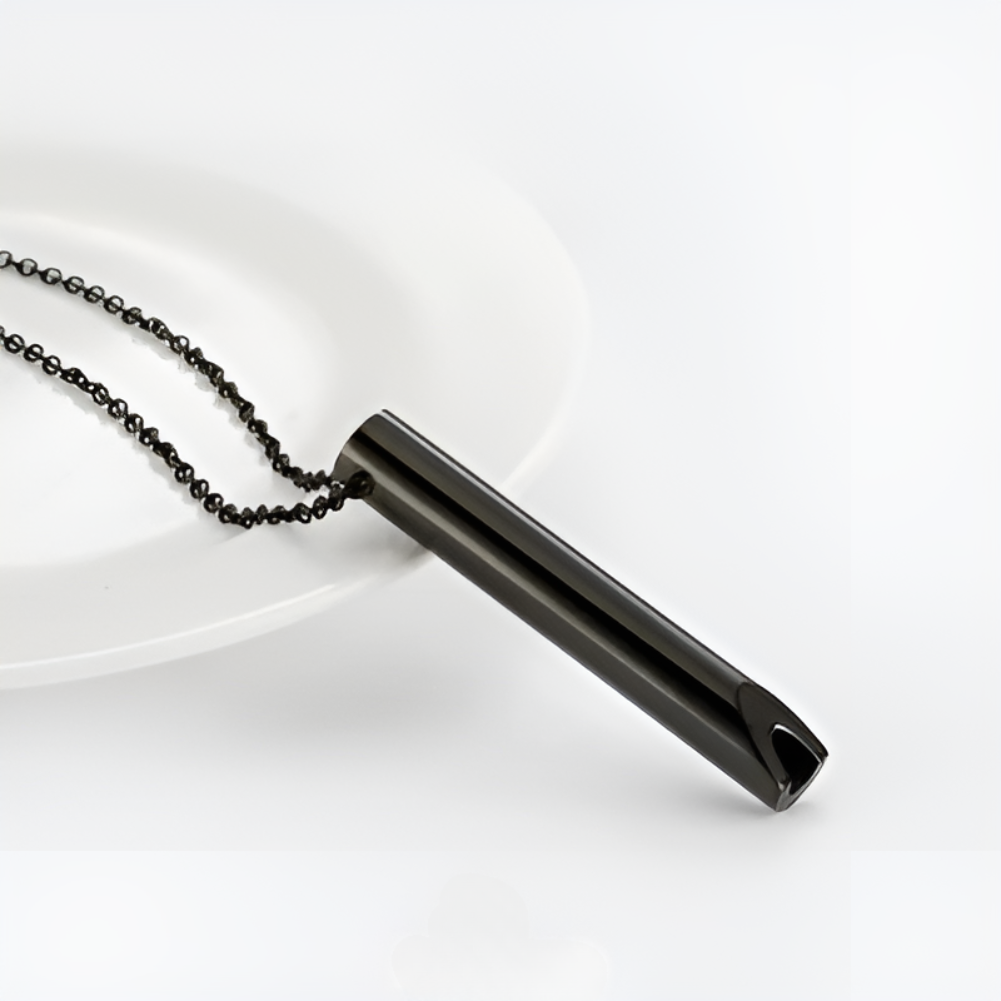 Mindfulness Breathing Necklace Pendant with Metal Chain for Stress Relief - Image 5