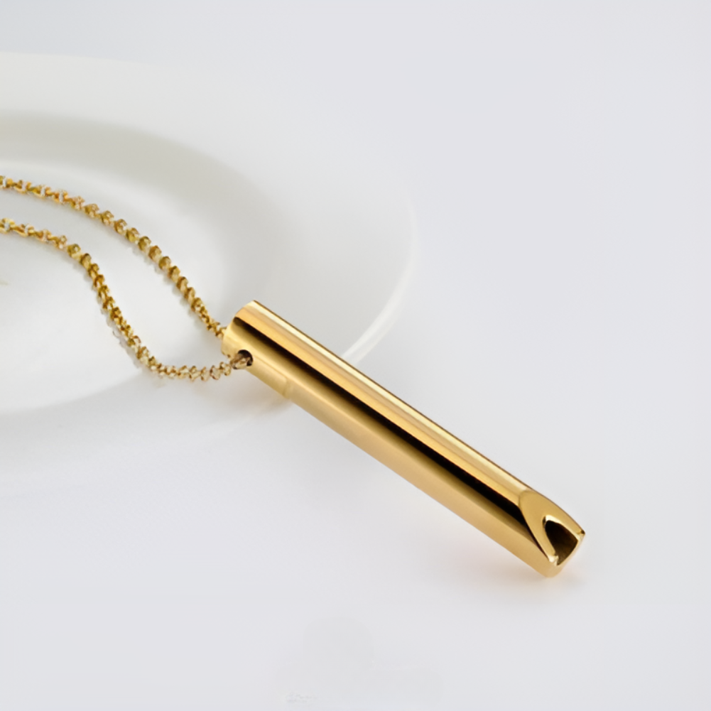 Mindfulness Breathing Necklace Pendant with Metal Chain for Stress Relief - Image 6