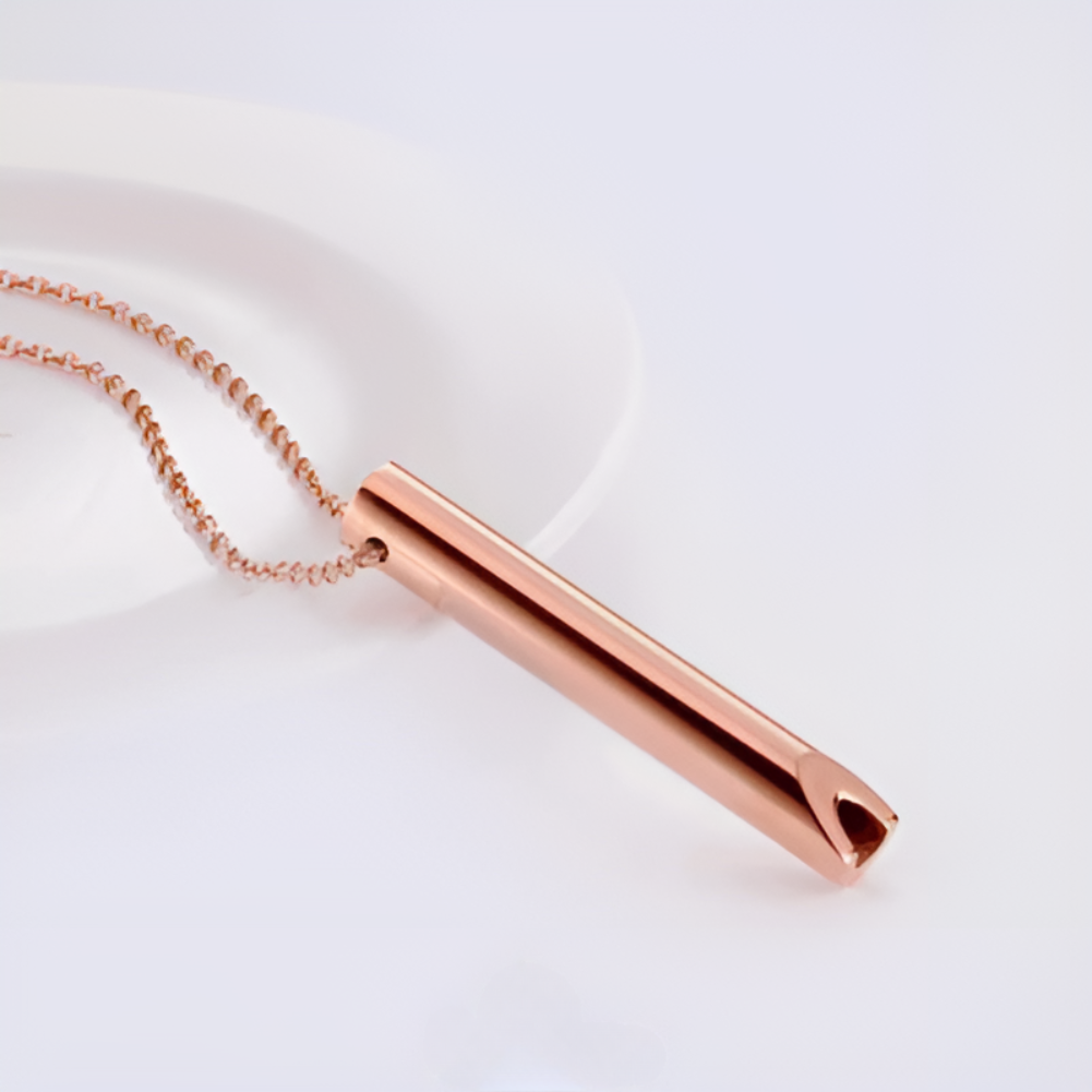 Mindfulness Breathing Necklace Pendant with Metal Chain for Stress Relief - Image 7