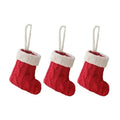 Mini Christmas Stockings with Knitted Cable Knit Design and Hanging Loop - Image 4