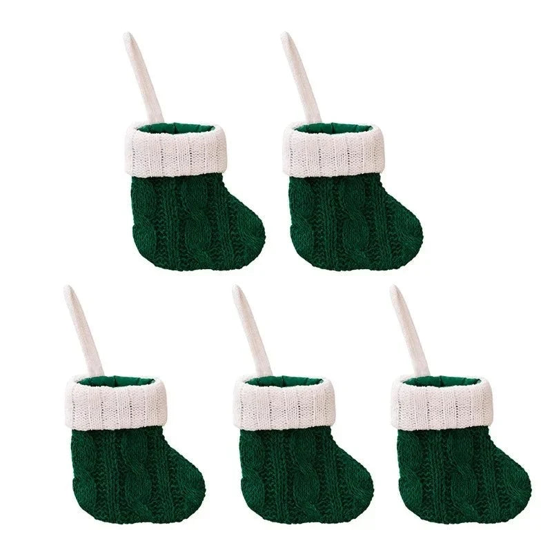 Mini Christmas Stockings with Knitted Cable Knit Design and Hanging Loop - Image 5