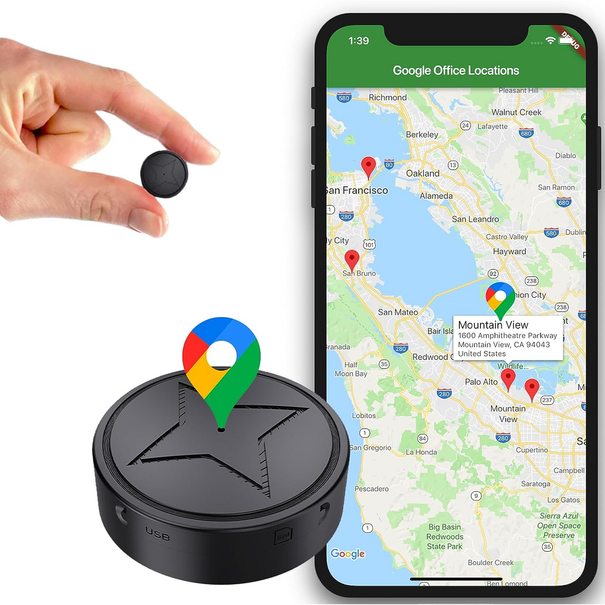 Mini GPS Tracker for Car with Magnetic Mount and Real-Time Location Tracking - Image 1