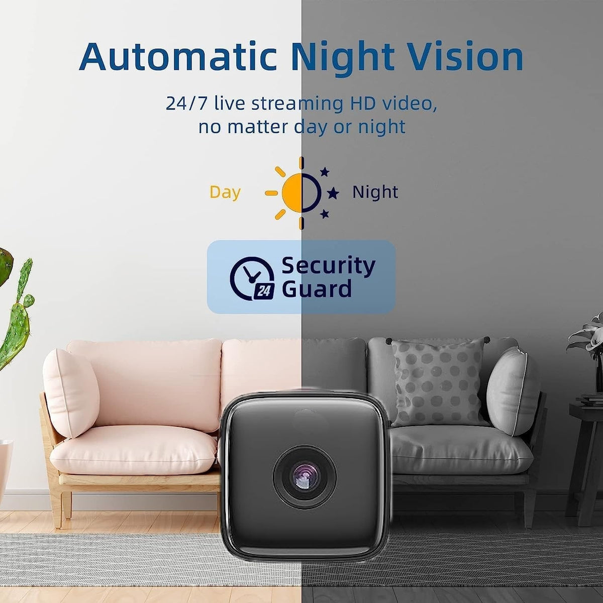 Mini Security Camera Indoor Wireless with Night Vision and Motion Detection - Image 3