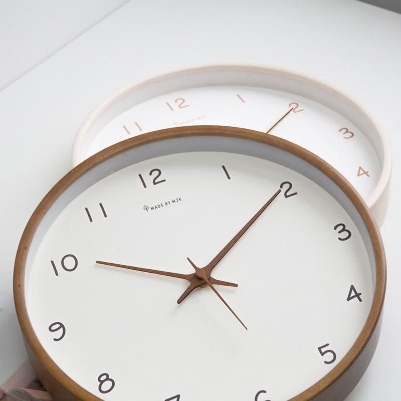 Minimalist Wooden Wall Clock with Silent Analog Movement and Arabic Numerals - Image 3