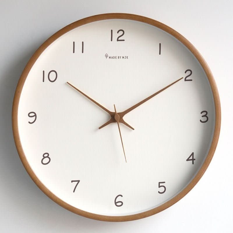 Minimalist Wooden Wall Clock with Silent Analog Movement and Arabic Numerals - Image 4