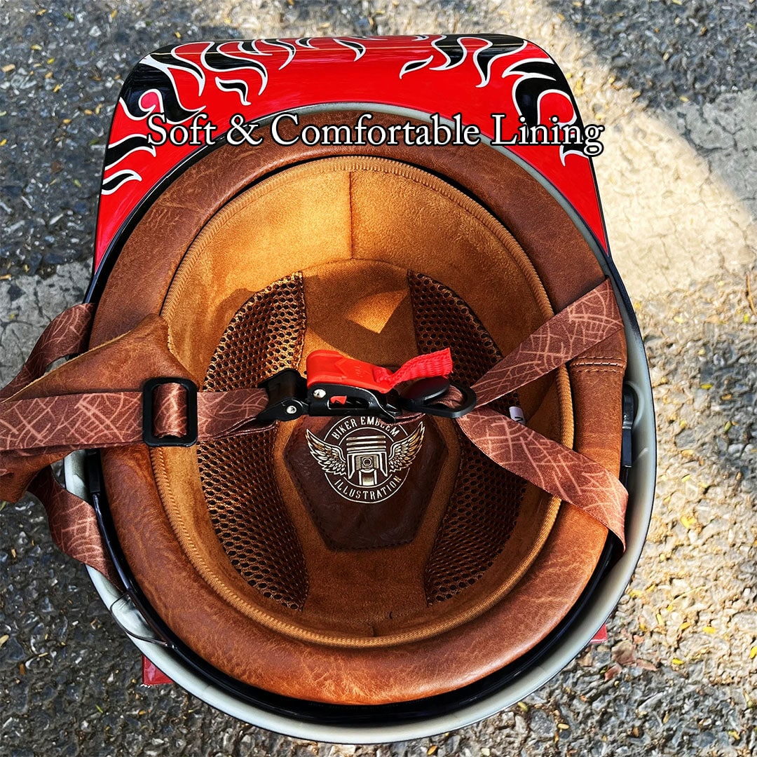 Motorcycle Half Helmet with Integrated Sun Visor and Quick Release Buckle - Image 6