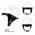 Motorcycle Half Helmet with Retro Visor Quick Release Strap and Removable Sun Shield - Image 2