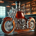 Motorcycle-Shaped Whiskey Decanter with Glass Spoked Wheels and Screw Cap - Image 1