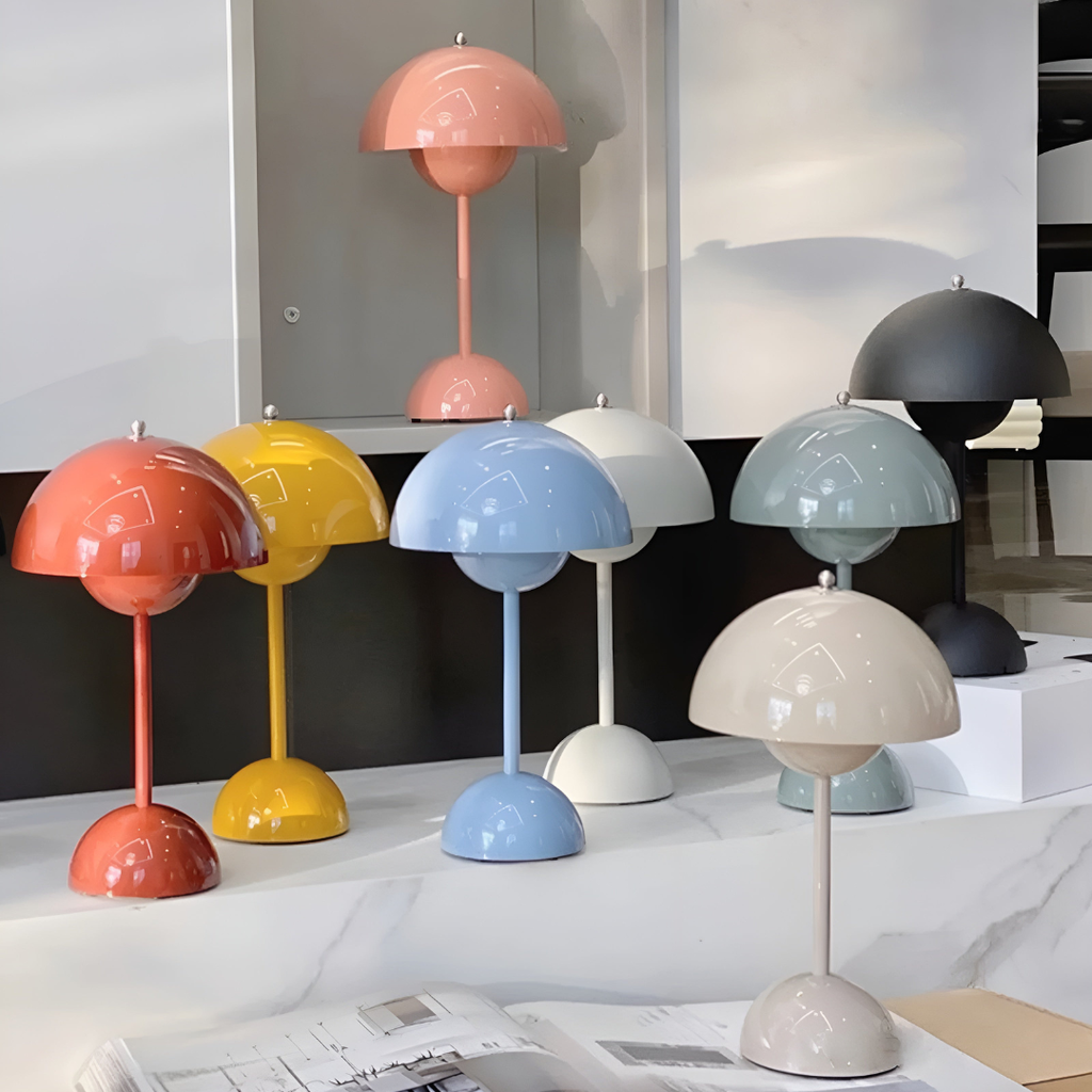 Mushroom Table Lamp with Rechargeable LED Dimmable Light and Cordless Portable Design - Image 2