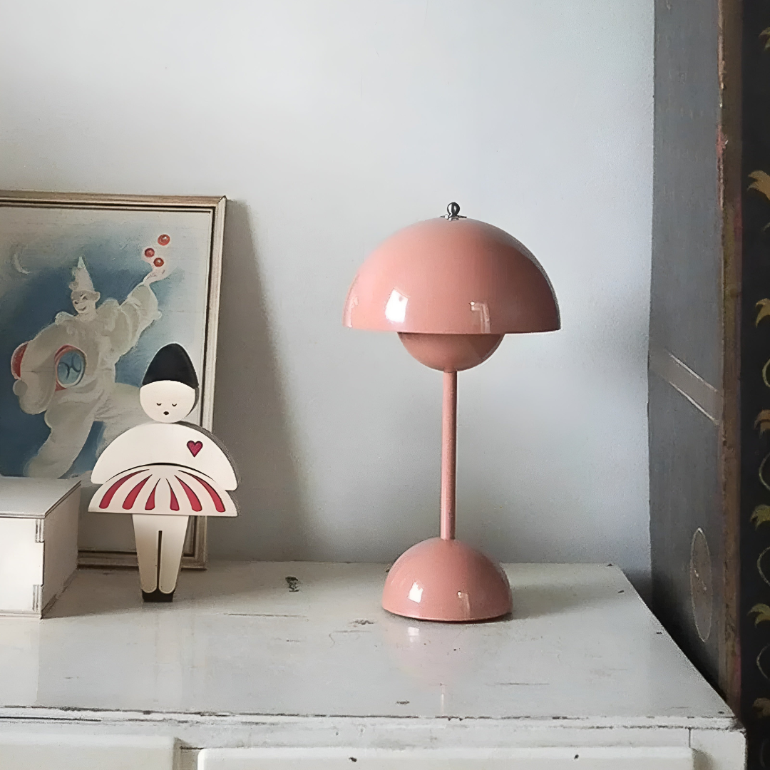 Mushroom Table Lamp with Rechargeable LED Dimmable Light and Cordless Portable Design - Image 5