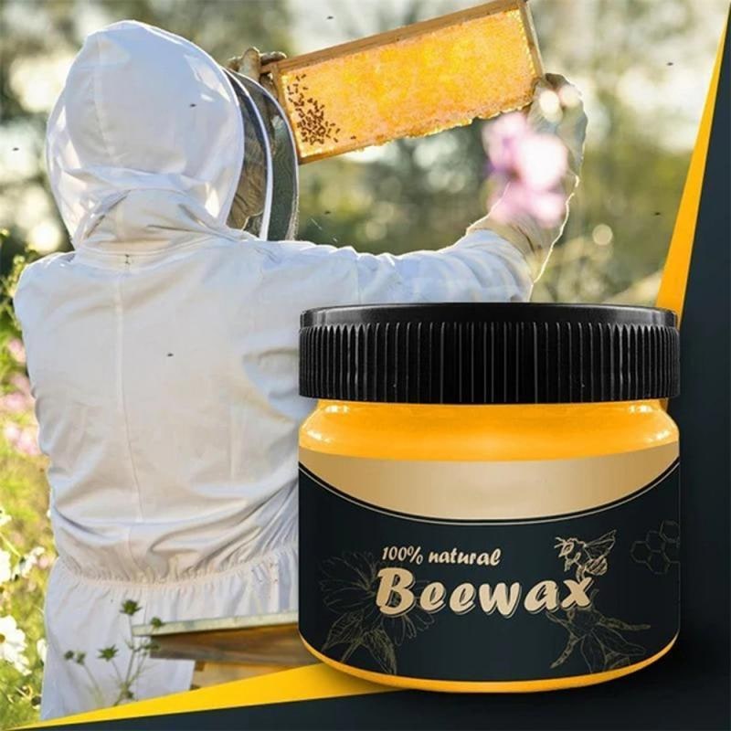 Natural Beeswax Wood Polish Paste for Wooden Furniture 80g Restoring Wax - Image 2