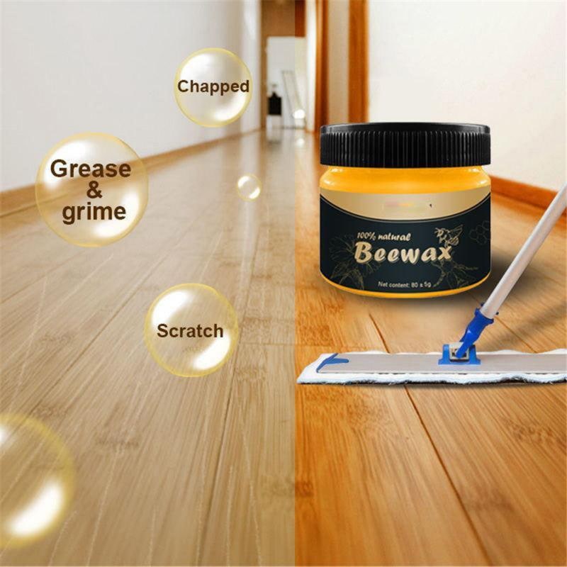 Natural Beeswax Wood Polish Paste for Wooden Furniture 80g Restoring Wax - Image 5