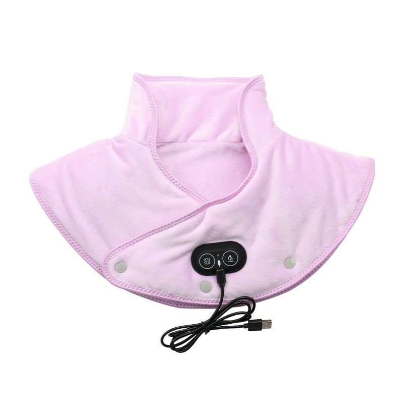 Neck Heating Pad with Vibration Massage Electric Shoulder Wrap and Plush Fleece - Image 4