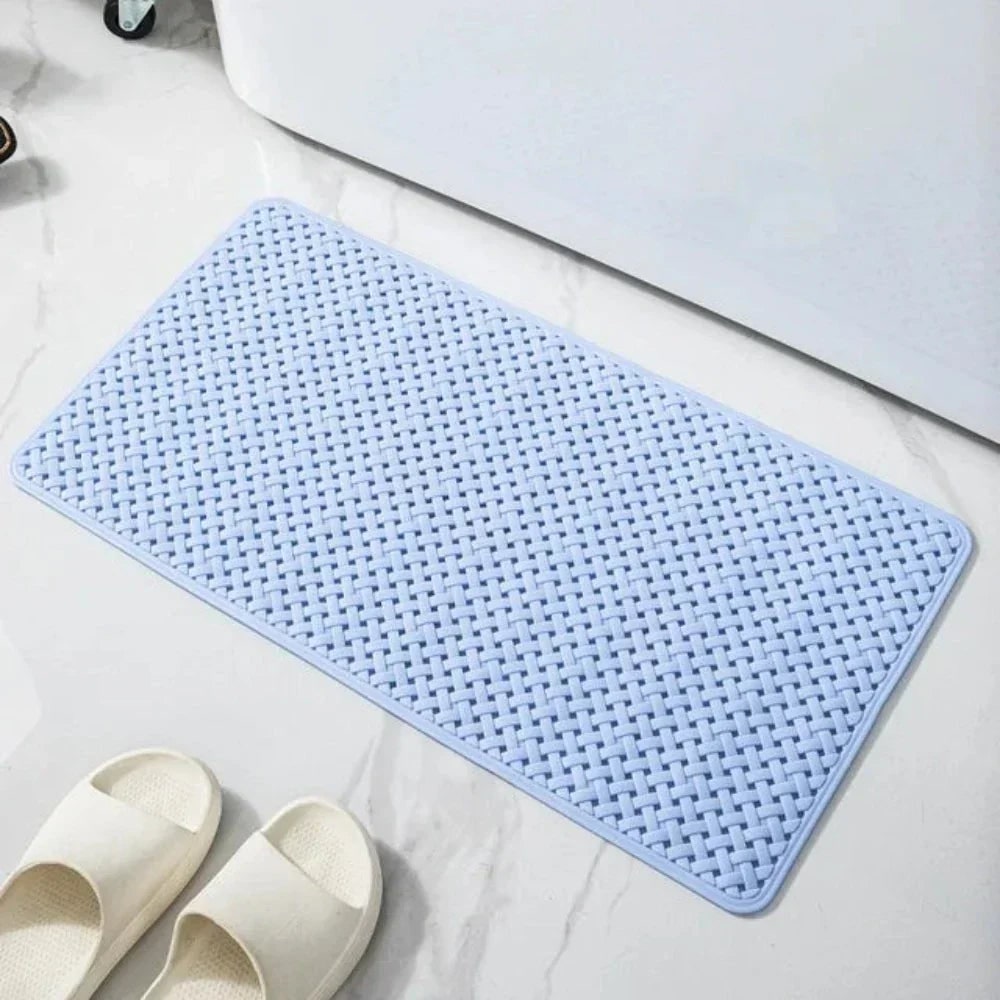 Non-Slip Bath Mat with Suction Cups and Basketweave Texture for Bathtub - Image 6