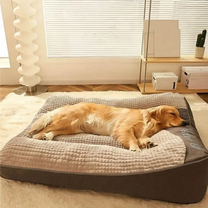 Orthopedic Dog Bed with Plush Bolster, Headrest and Washable Cover for Large Dogs - Image 2