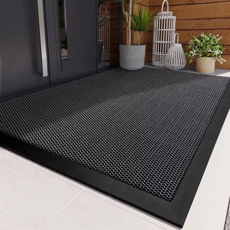 Outdoor Doormat with Coiled PVC Loop Rubber Border and Non-Slip Backing for Front Door Entrance - Image 4